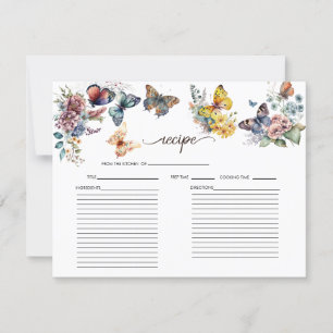 Tarjeta de Receta de Ducha de Novia Floral Maripos