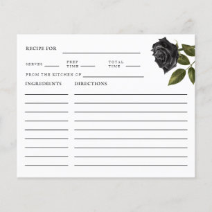 Tarjeta de receta de ducha de novia gótica