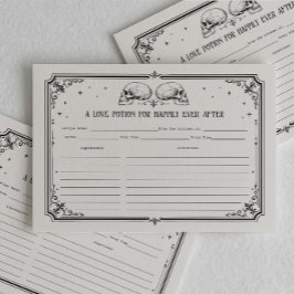 Tarjeta de receta de ducha de novia gótica de Hall