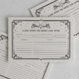 Tarjeta de receta de ducha de novia gótica de Hall