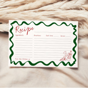 Tarjeta de receta de ducha de novia italiana