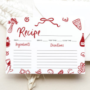 Tarjeta de receta de ducha de novia italiana con m