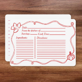 Tarjeta de receta de ducha de novia italiana con m