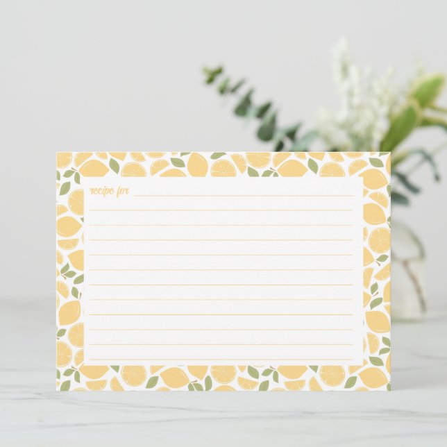 Tarjeta de receta de ducha de novia Lemons (Anverso de pie)