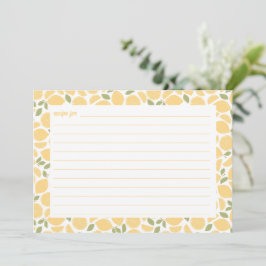 Tarjeta de receta de ducha de novia Lemons