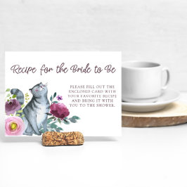 Tarjeta De Receta De Ducha De Novia Meowie