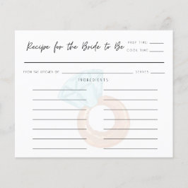 Tarjeta de receta de ducha de novia Minimalista pa