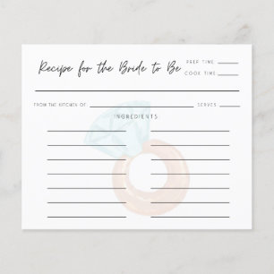 Tarjeta de receta de ducha de novia Minimalista pa