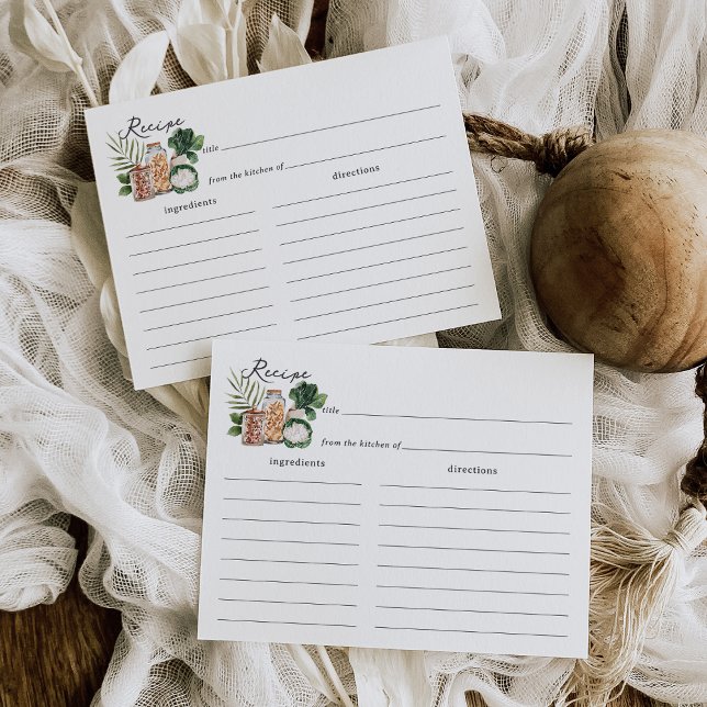 Tarjeta de receta de ducha de novia para granjeros (Bridal shower recipe cards with a sweet farmers market theme)
