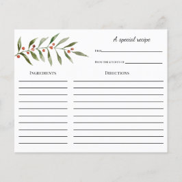 Tarjeta de receta de ducha de novia para la vegeta