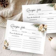 Tarjeta de receta de ducha de novia para Navidades