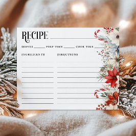 Tarjeta de receta de ducha de novia para Navidades