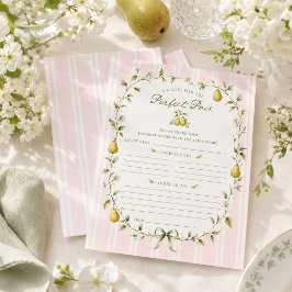 Tarjeta de receta de ducha de novia Perfect Pear