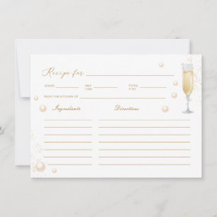 Tarjeta de Receta de Ducha de Novia Perlas y Prose