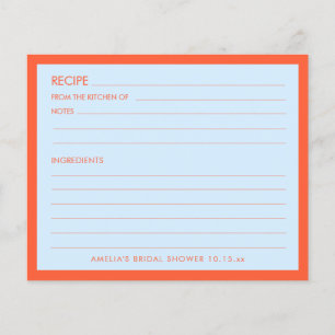 Tarjeta de receta de ducha de novia personalizada 
