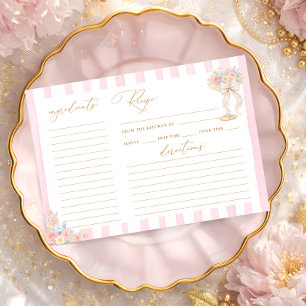 Tarjeta de Receta de Ducha de Novia Pétalos y Pros