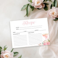 Tarjeta de receta de ducha de novia Pétalos y Pros