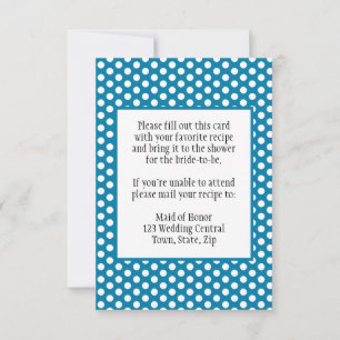 Tarjeta de receta de ducha de novia Polka Dot Ceru