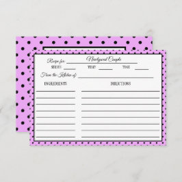 Tarjeta de receta de ducha de novia Polka Dot Lave