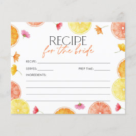 Tarjeta de Receta de Ducha de Novia Prensa Princip