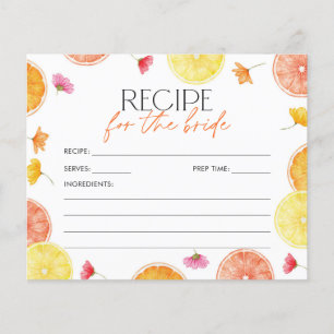 Tarjeta de Receta de Ducha de Novia Prensa Princip