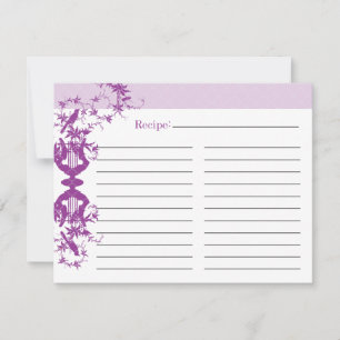 Tarjeta de receta de ducha de novia - púrpura