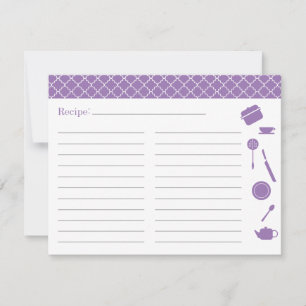 Tarjeta de receta de ducha de novia - púrpura