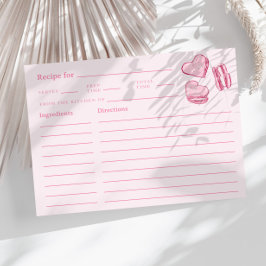 Tarjeta de receta de ducha de novia rosa de San Va