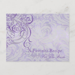 Tarjeta de receta de ducha marple morada de rococo