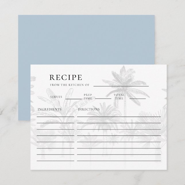Tarjeta de receta de ducha Nautical Bridal para le (Anverso / Reverso)