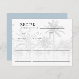 Tarjeta de receta de ducha Nautical Bridal para le