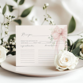 tarjeta de receta de ducha nupcial con lazo