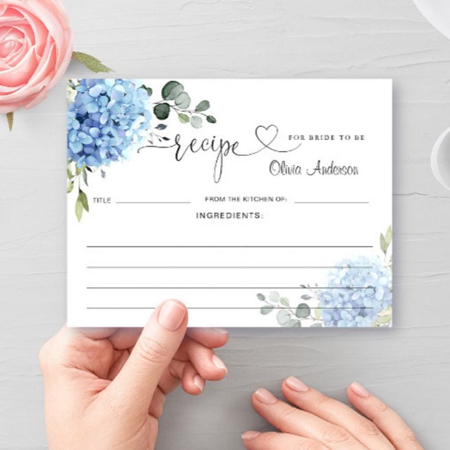 Tarjeta de receta de ducha nupcial de hortensia az (Subido por el creador)