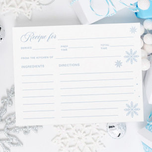 Tarjeta de receta de ducha nupcial de invierno