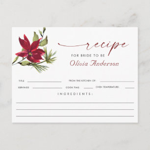 Tarjeta de receta de ducha nupcial de Navidad de p