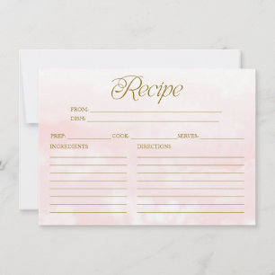 Tarjeta de Receta de Ducha Nupcial de Nube Moderna