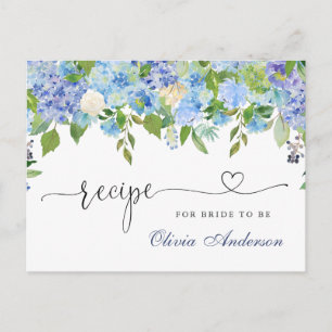 Tarjeta de receta de ducha nupcial floral de Horte