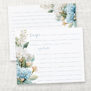 Tarjeta de Receta de Ducha Nupcial Floral de Horte