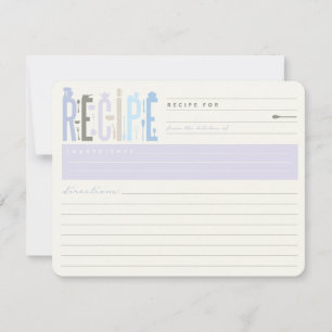 Tarjeta de receta de ducha nupcial Mod Stock The K