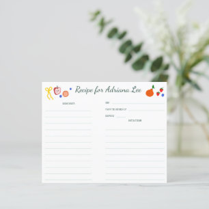 Tarjeta de Receta de Ducha Nupcial PERSONALIZADA F