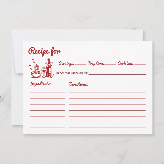 Tarjeta de receta de ducha nupcial Thats Amore Bri (Anverso)