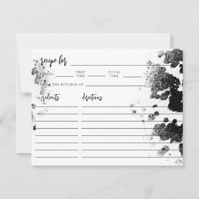 Tarjeta de Receta de Ducha Occidental para Novias  (Anverso)