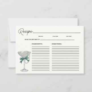 Tarjeta de receta de ducha para novias Pearl and B