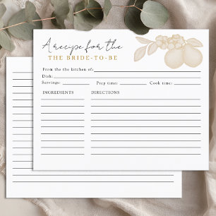 Tarjeta de receta de duchas de novias Gold Perfect