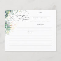 Tarjeta de receta de duchas nupciales con abundant