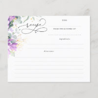Tarjeta de receta de duchas nupciales con abundant