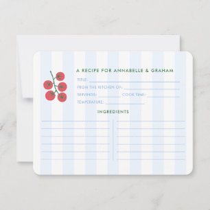 Tarjeta de receta de enredadera de tomate de bodas