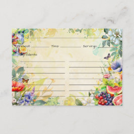 Tarjeta de receta de ensalada de frutas