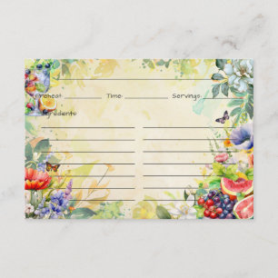 Tarjeta de receta de ensalada de frutas