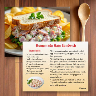 Tarjeta de Receta de Ensalada de Jamón